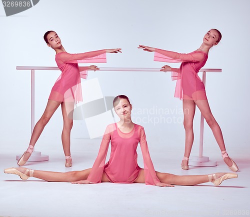 Image of Ballerinas stretching on the bar