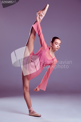 Image of Young ballerina dancer showing her techniques