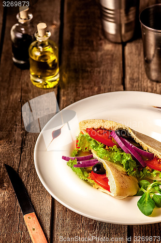 Image of Vegetarian Pita Bread Sandwich