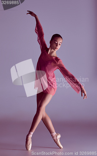 Image of Young ballerina dancer showing her techniques