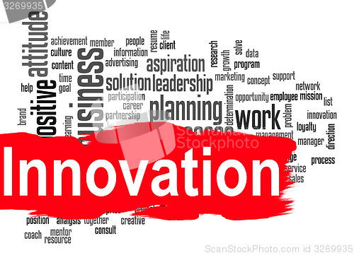 Image of Innovation word cloud with red banner