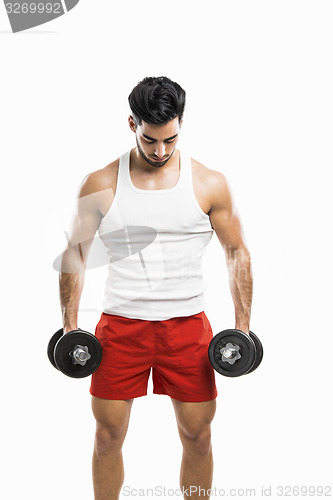 Image of Athletic man lifting weights