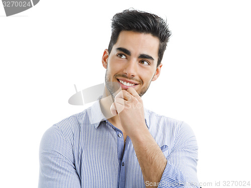 Image of Handsome man thinking