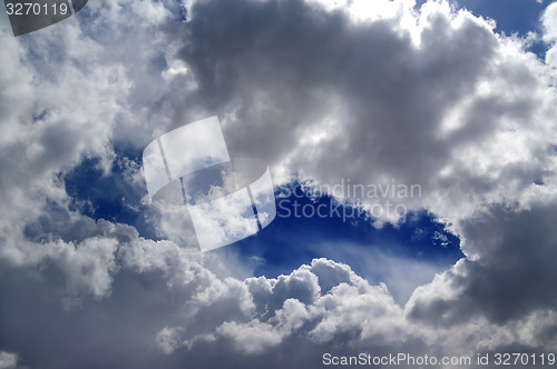 Image of Blue sky with sunlight clouds