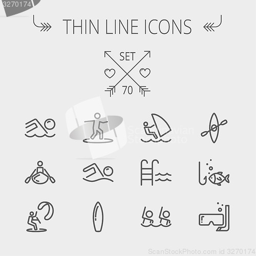 Image of Sports thin line icon set