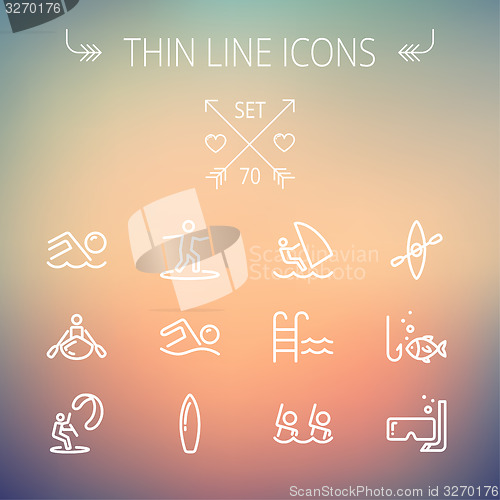 Image of Sports thin line icon set