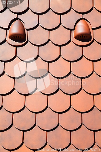 Image of Roof tile pattern orange