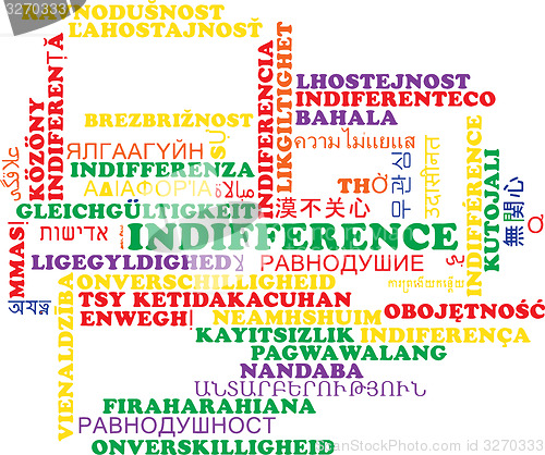 Image of Indifference multilanguage wordcloud background concept