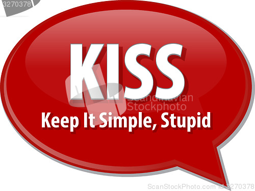 Image of KISS acronym word speech bubble illustration