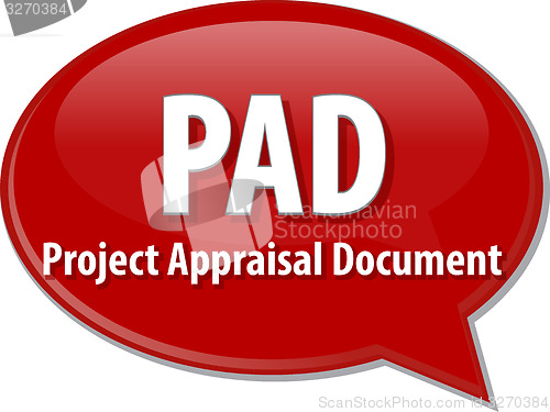 Image of PAD acronym word speech bubble illustration