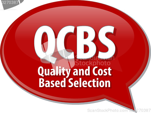 Image of QCBS acronym word speech bubble illustration