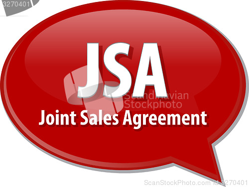 Image of JSA acronym word speech bubble illustration