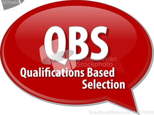 Image of QBS acronym word speech bubble illustration