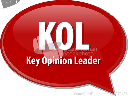 Image of KOL acronym word speech bubble illustration