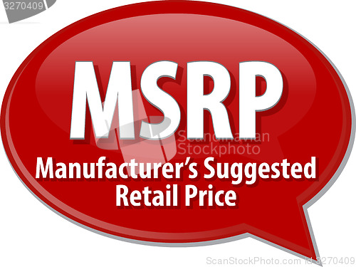 Image of MSRP acronym word speech bubble illustration