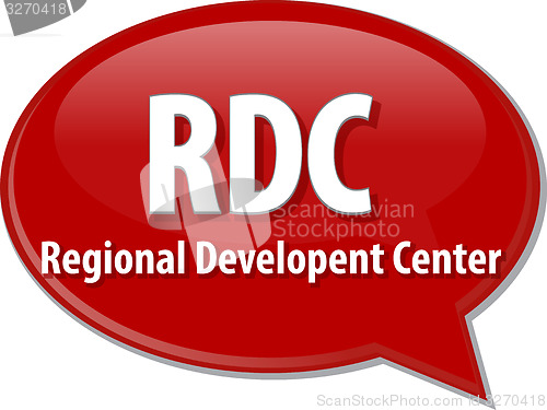 Image of RDC acronym word speech bubble illustration