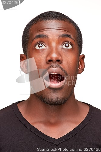 Image of portrait of handsome young black african smiling man