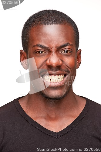 Image of portrait of handsome young black african man