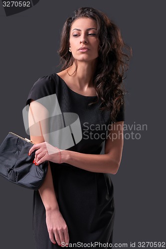 Image of Glamor portrait of a woman in black dress