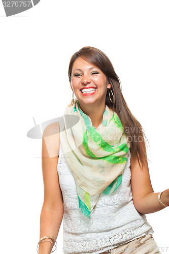 Image of Stylish Young Woman in Trendy Shirt