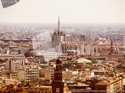 Image of Retro look Milan aerial view