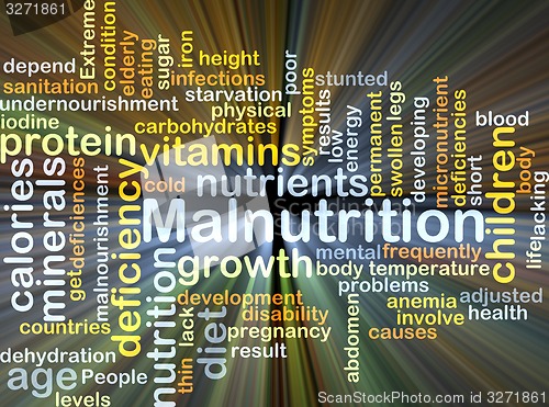 Image of Malnutrition background concept glowing