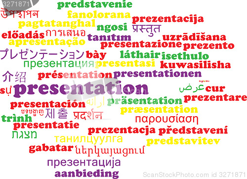 Image of Presentation multilanguage wordcloud background concept