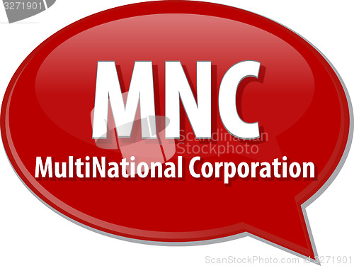 Image of MNC acronym word speech bubble illustration