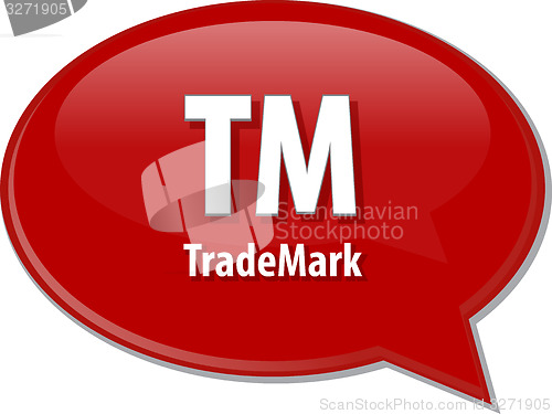 Image of TM acronym word speech bubble illustration