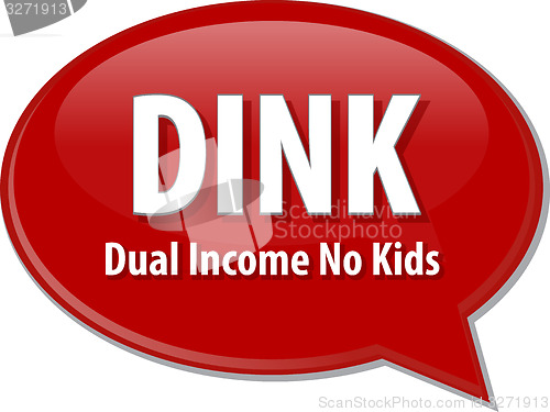 Image of DINK acronym word speech bubble illustration