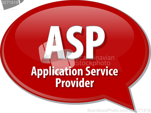 Image of ASP acronym definition speech bubble illustration