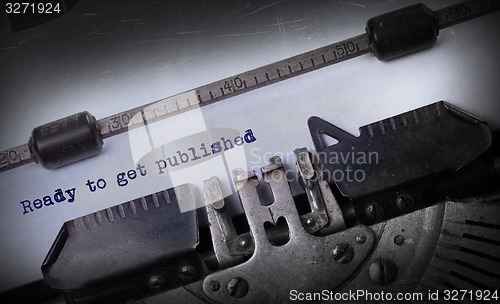 Image of Vintage inscription made by old typewriter