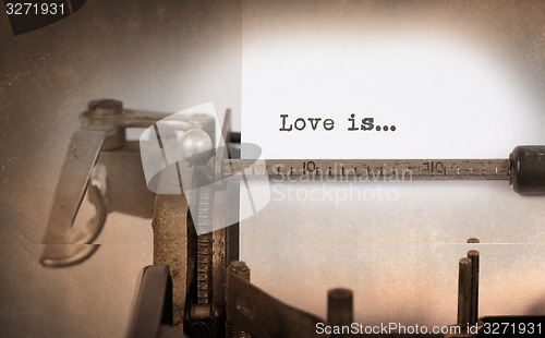 Image of Vintage inscription made by old typewriter