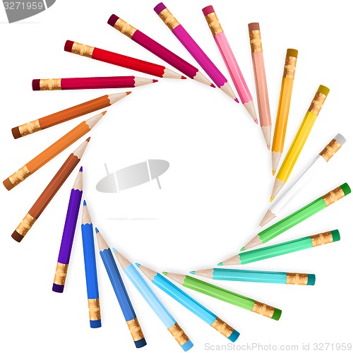 Image of Frame with color pencils. EPS 10