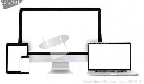 Image of modern monitor, computer, laptop, phone, tablet 