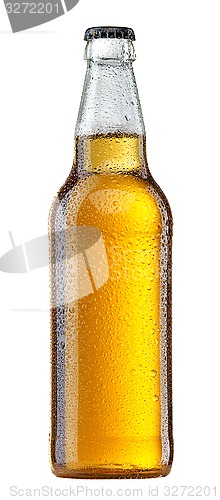 Image of beer bottle with water drops