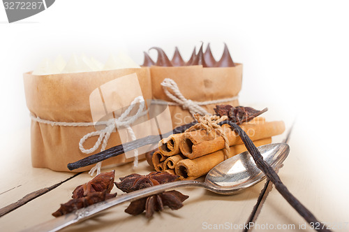 Image of chocolate vanilla and spices cream cake dessert 