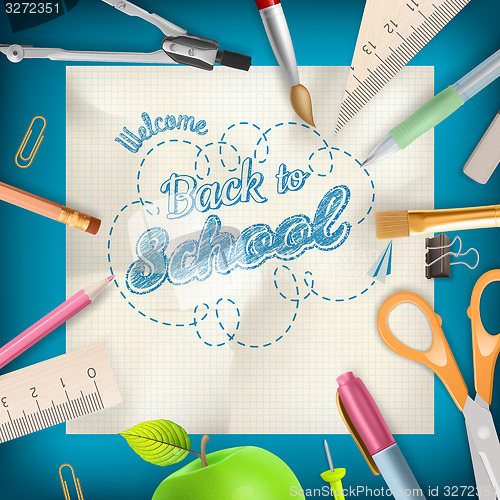 Image of Back to school - School supplies. EPS 10