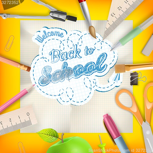 Image of Back to school - School supplies. EPS 10