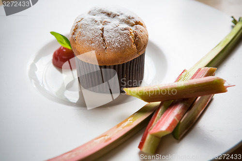 Image of Rhubarb and ginger muffins