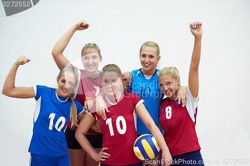 Image of volleyball  woman group