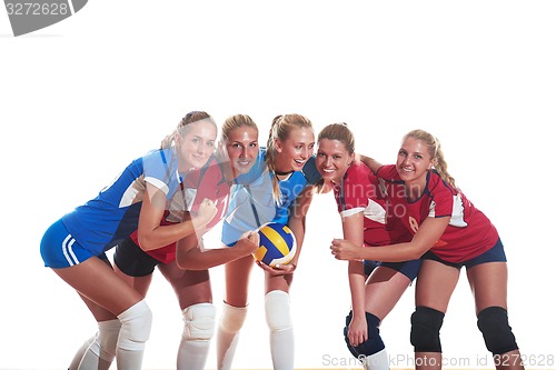 Image of volleyball  woman group