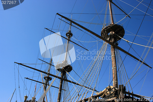 Image of Masts of ancient battleship