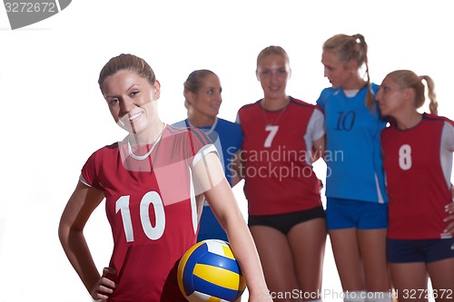 Image of volleyball  woman group