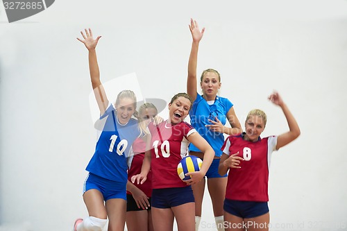 Image of volleyball  woman group