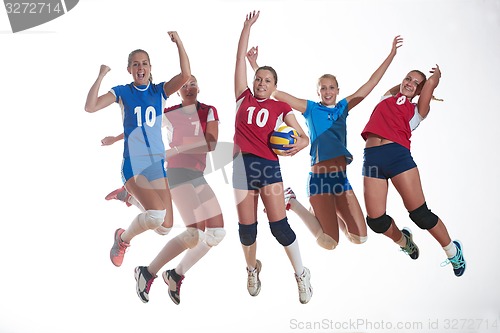 Image of volleyball  woman group