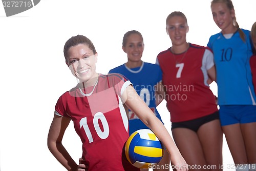 Image of volleyball  woman group