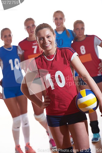 Image of volleyball  woman group