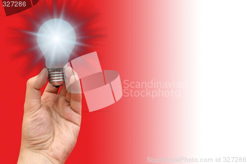 Image of Background with lit lightbulb
