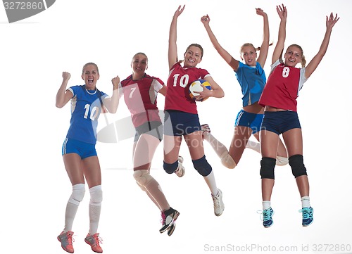 Image of volleyball  woman group